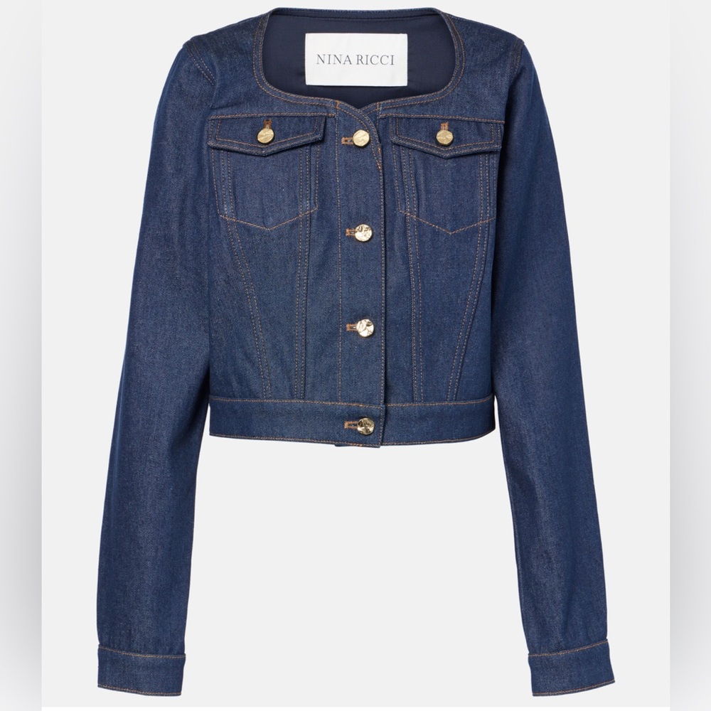 NINA RICCI Blue Denim jacket Size 46 NWT